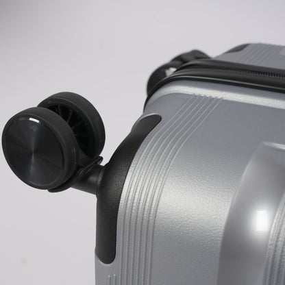 28-inch Silver Hardcase Roller Luggage (360° Wheels & TSA Lock)