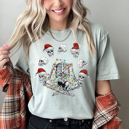 Skeleton Christmas, Juggling, Yoga, Santa, Comfort Colors Tshirt