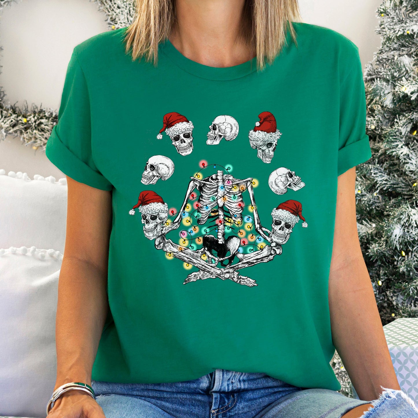 Skeleton Christmas, Juggling, Yoga, Santa Super Soft Tees