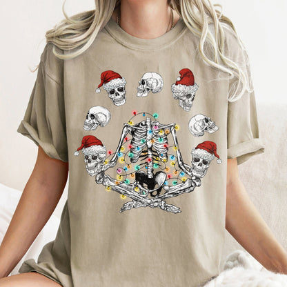 Skeleton Christmas, Juggling, Yoga, Santa, Comfort Colors Tshirt