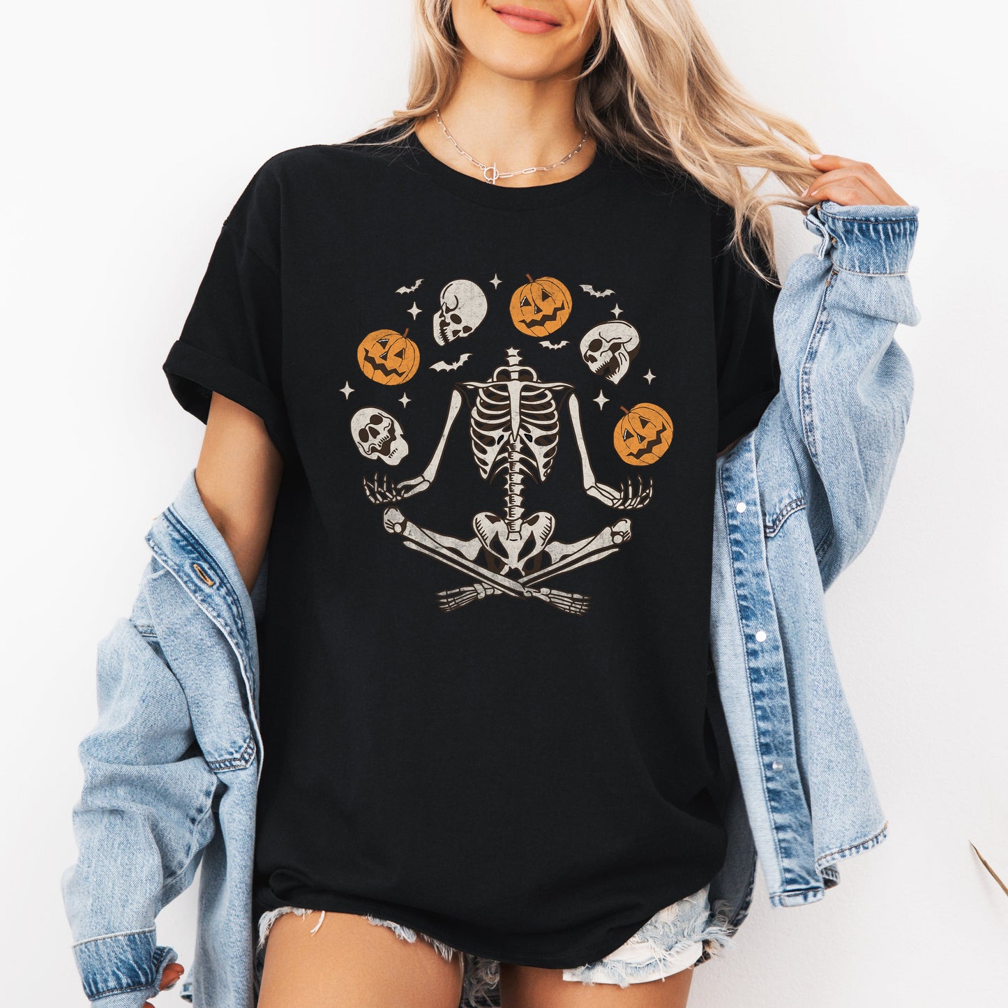 Skeleton, Juggling, Halloween, Jack-o-Lantern, Tshirt