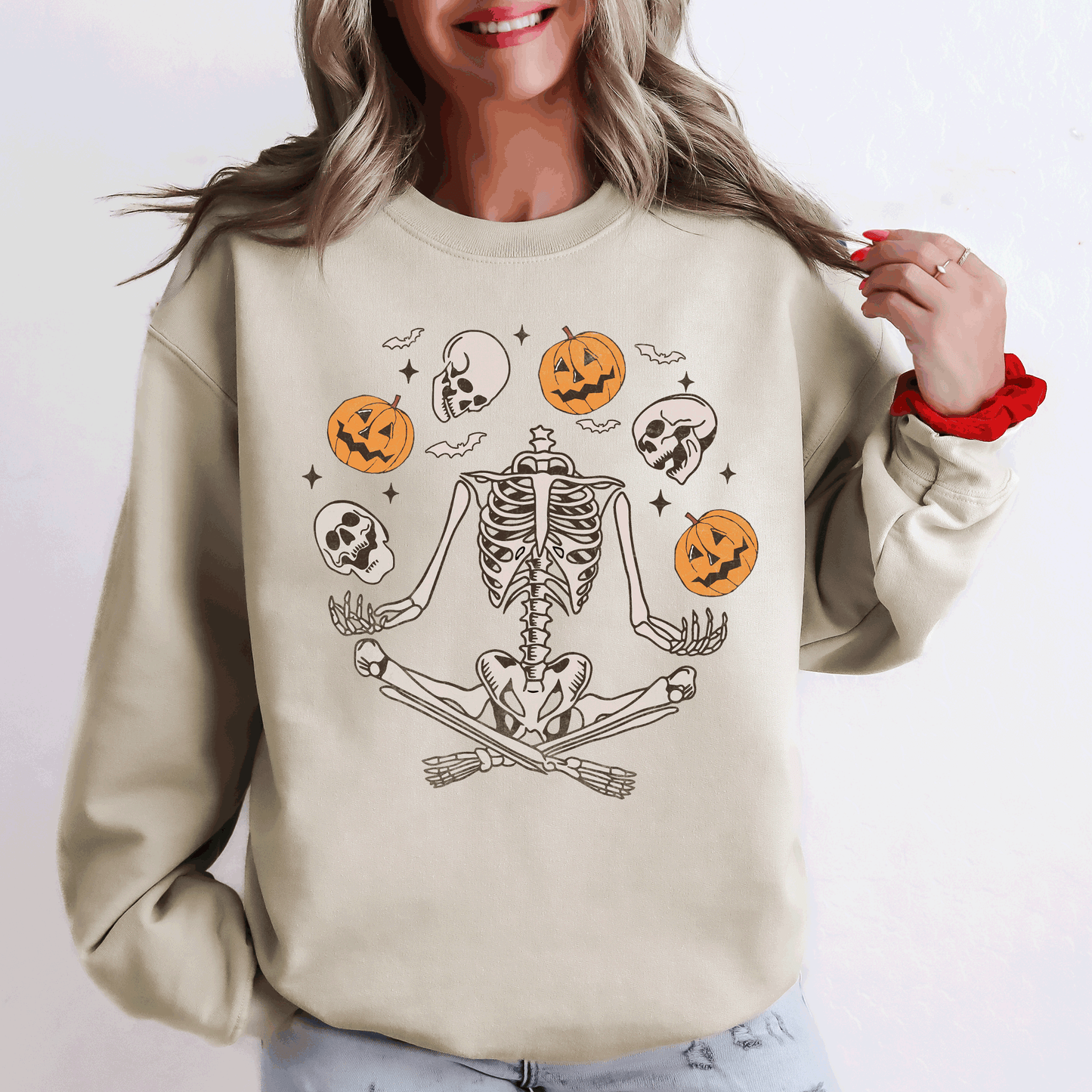Skeleton, Juggling, Halloween, Jack o Lantern Sweatshirt
