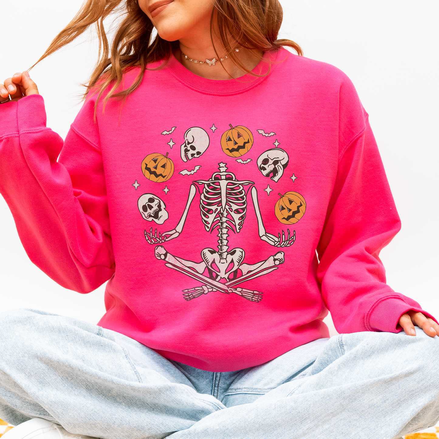 Skeleton, Juggling, Halloween, Jack o Lantern Sweatshirt