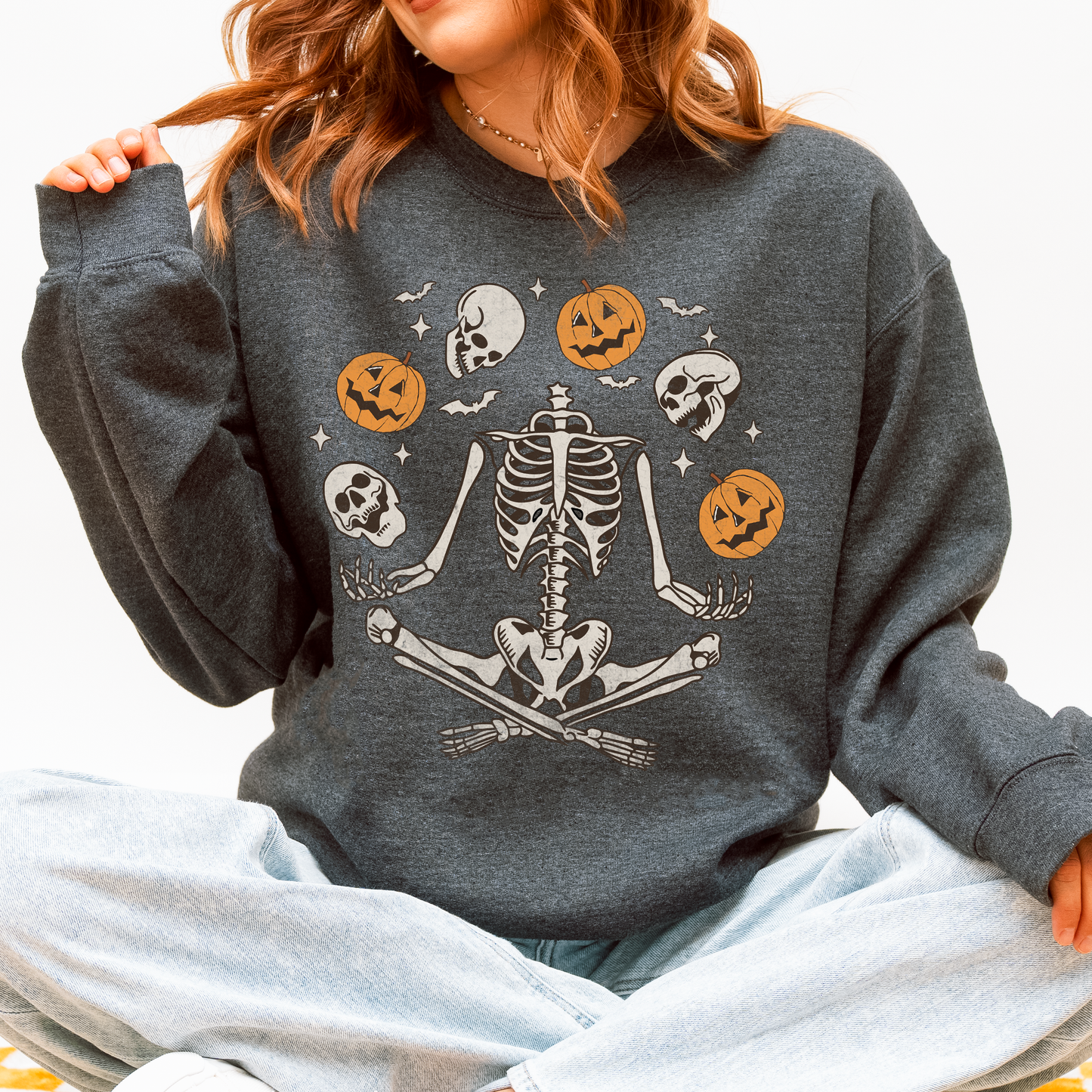 Skeleton, Juggling, Halloween, Jack o Lantern Sweatshirt