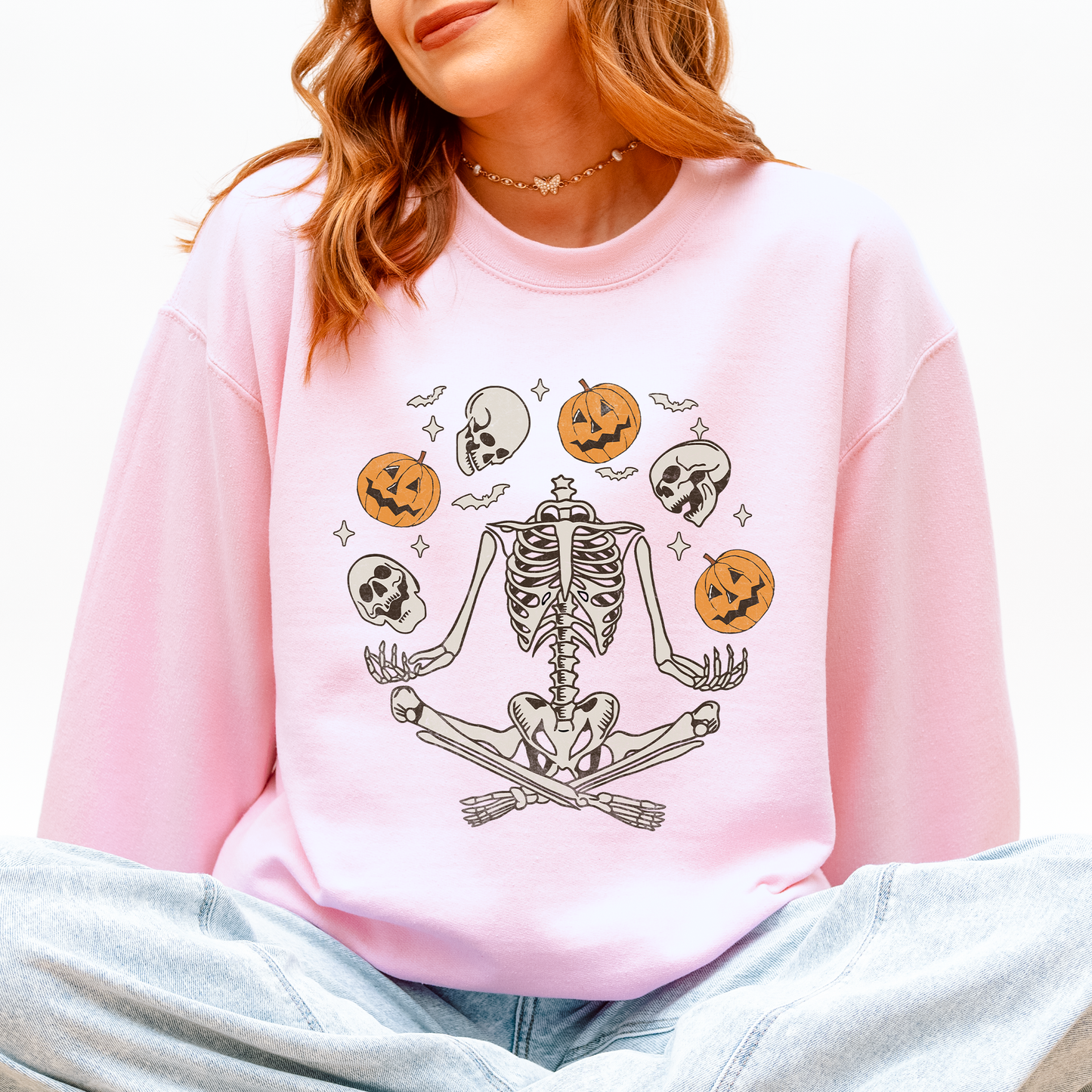 Skeleton, Juggling, Halloween, Jack o Lantern Sweatshirt