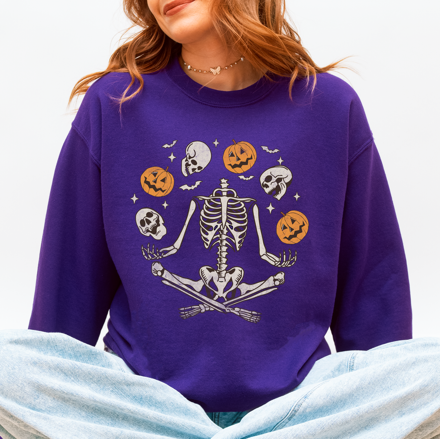Skeleton, Juggling, Halloween, Jack o Lantern Sweatshirt