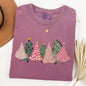 Sketched Christmas Trees, Christmas Heart, Vibrant, Winter, Snow, Xmas Tshirt Comfort Colors T-Shirt