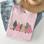 Sketched Christmas Trees, Christmas Heart, Vibrant, Winter, Snow, Xmas Tshirt Comfort Colors T-Shirt