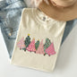 Sketched Christmas Trees, Christmas Heart, Vibrant, Winter, Snow, Xmas Tshirt Comfort Colors T-Shirt