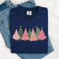 Sketched Christmas Trees, Christmas Heart, Vibrant, Winter, Snow, Xmas Tshirt Comfort Colors T-Shirt