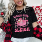 Sleigh Girl Sleigh, Christmas, Retro, Pink Super Soft Tees
