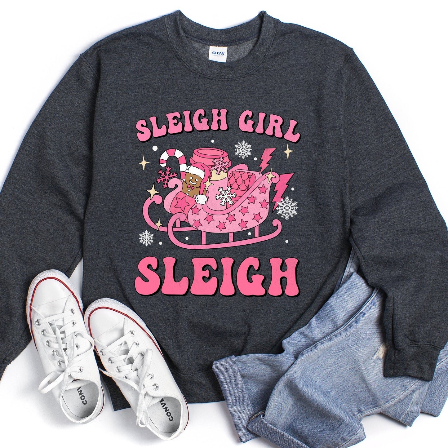 Sleigh Girl Sleigh, Christmas Retro Sweatshirt