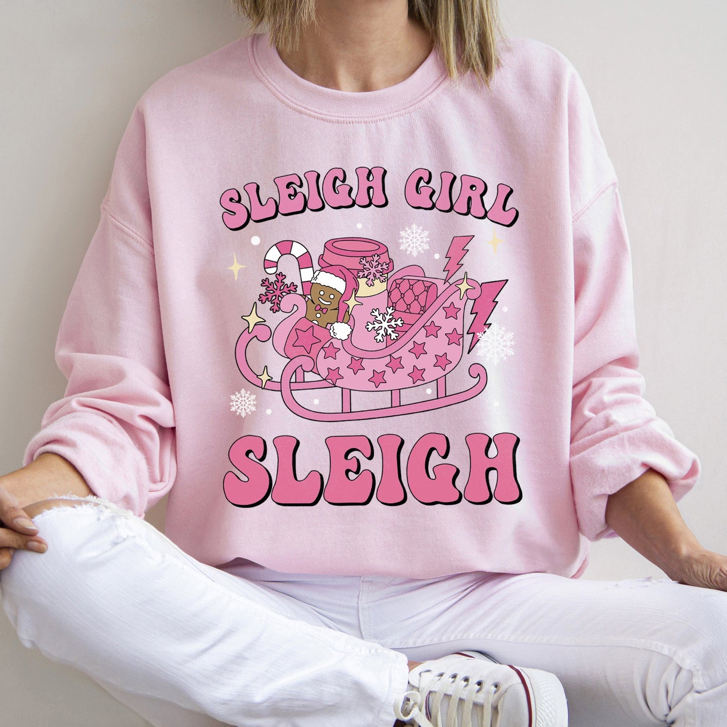 Sleigh Girl Sleigh, Christmas Retro Sweatshirt