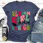 Sleigh Girl Sleigh, Santa, Christmas, Retro Super Soft Tees