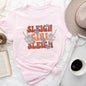 Sleigh Girl Sleigh, Skeleton, Christmas, Retro Super Soft Tees