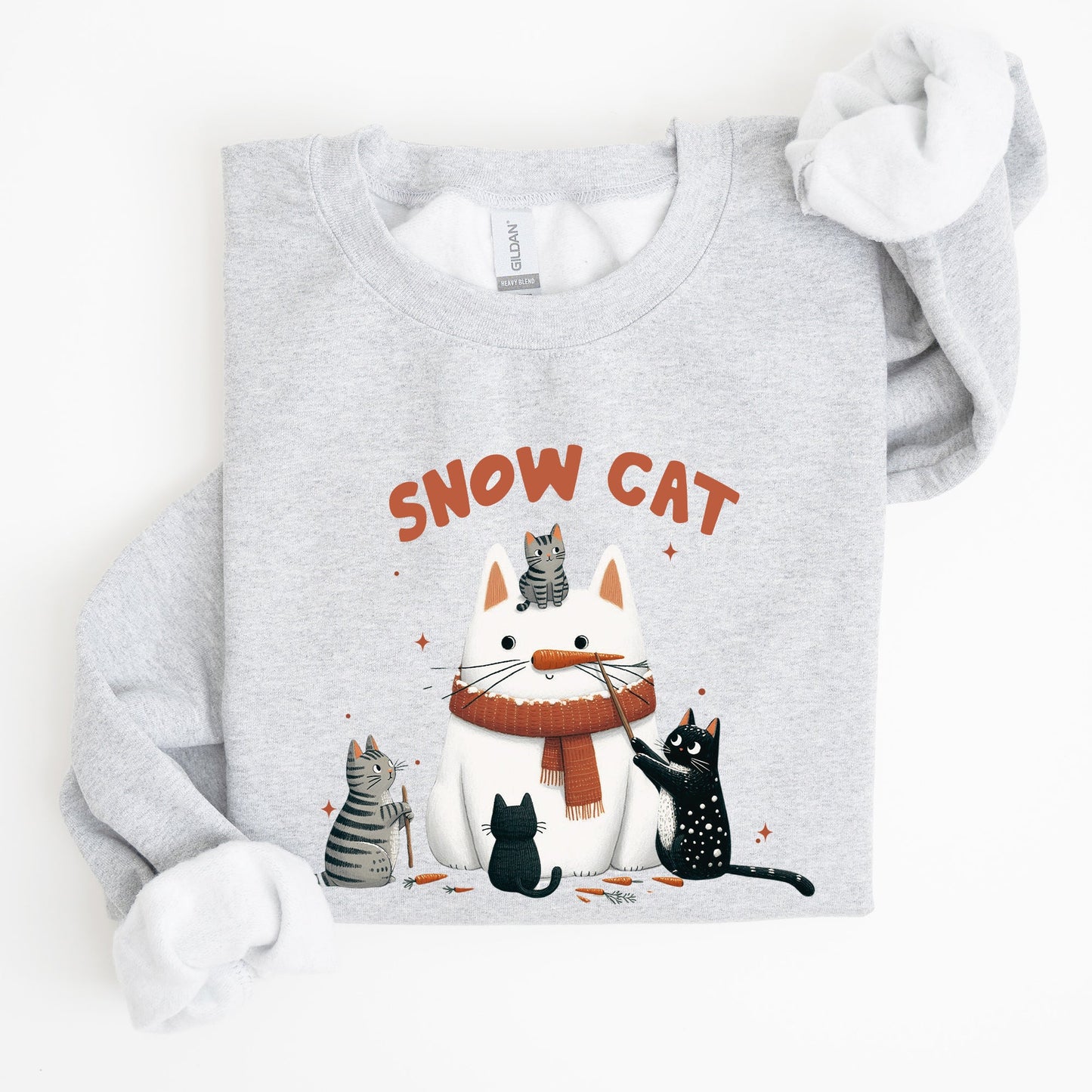 Snow Cat, Snowman, Cats, Christmas, Winter Sweatshirt
