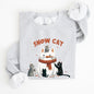 Snow Cat, Snowman, Cats, Christmas, Winter Sweatshirt
