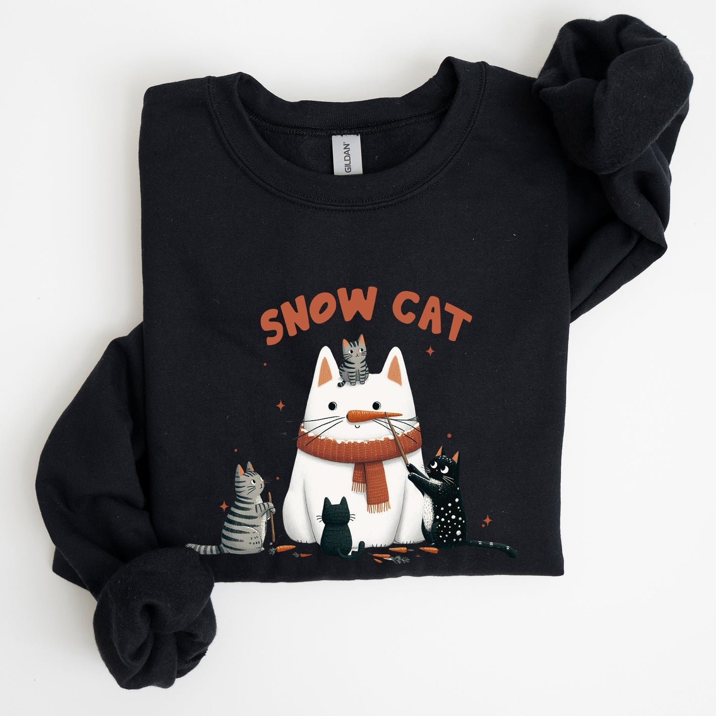 Snow Cat, Snowman, Cats, Christmas, Winter Sweatshirt