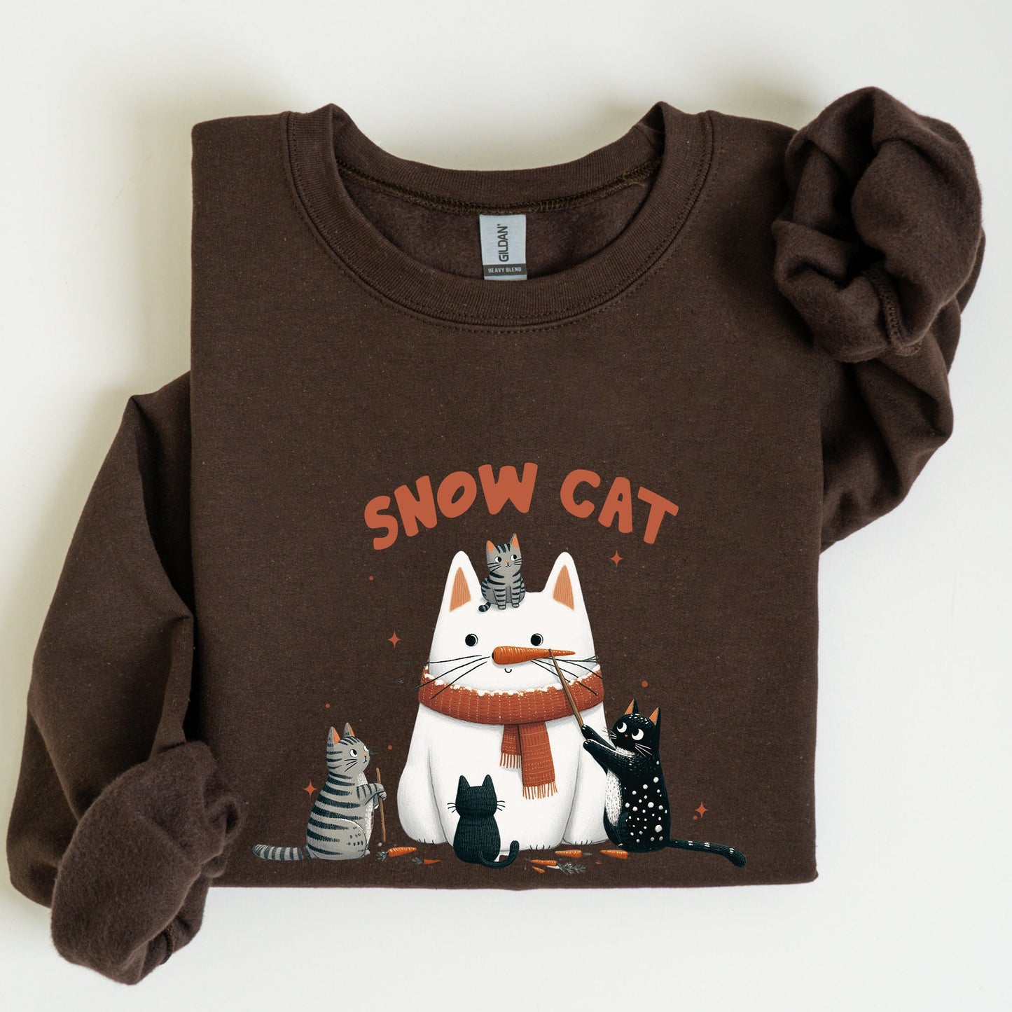 Snow Cat, Snowman, Cats, Christmas, Winter Sweatshirt