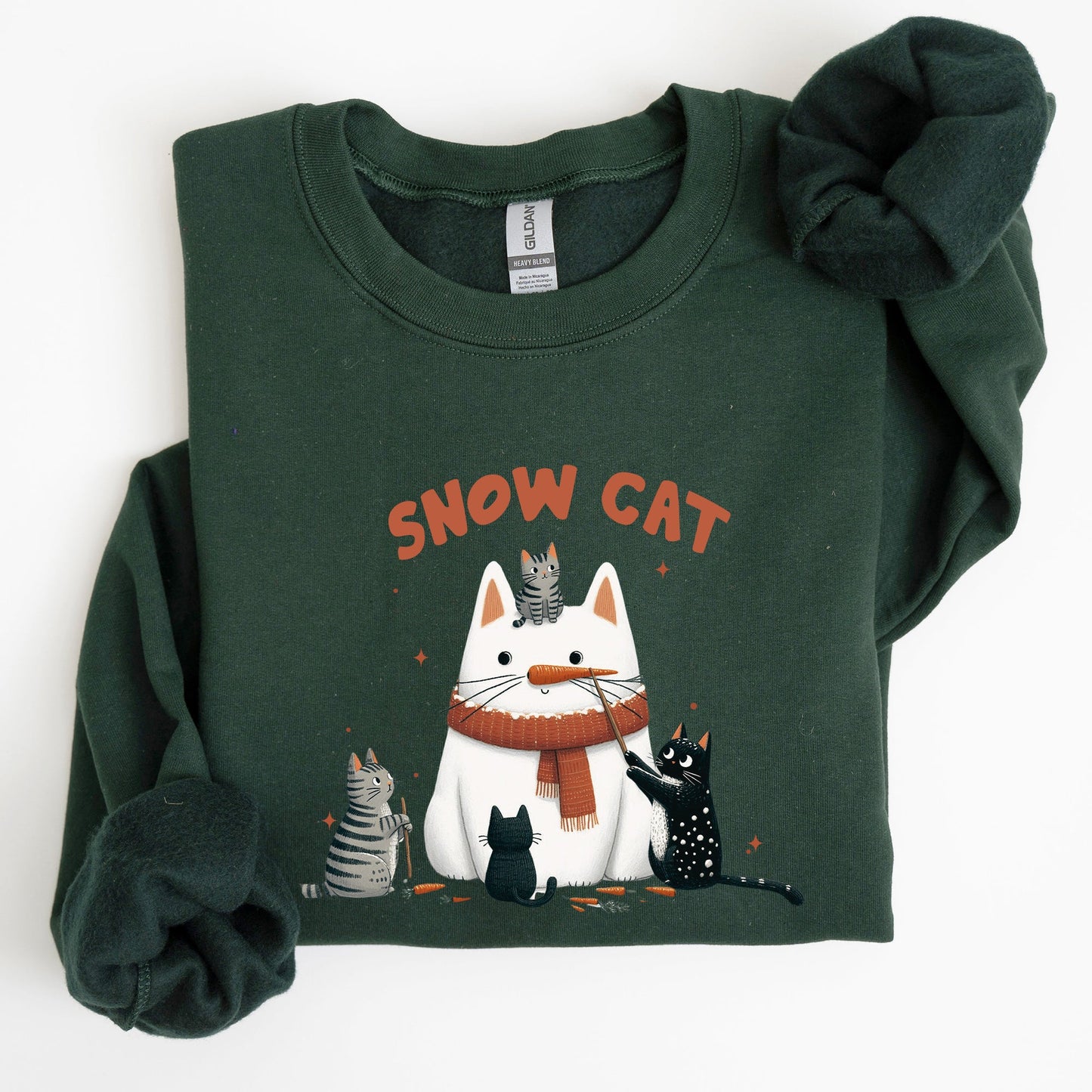 Snow Cat, Snowman, Cats, Christmas, Winter Sweatshirt