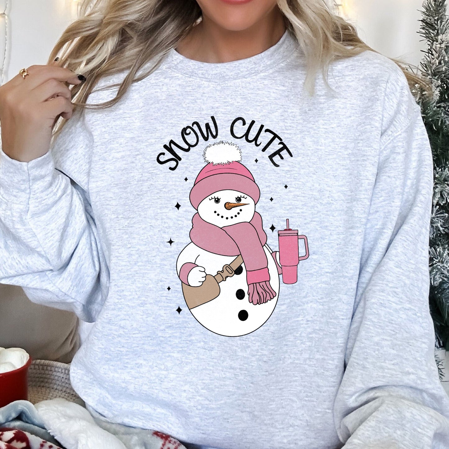 Snow Cute, Bougie Snowman, Christmas Sweatshirt