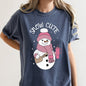 Snow Cute, Bougie Snowman, Christmas, BooJee, Comfort Colors Tshirt