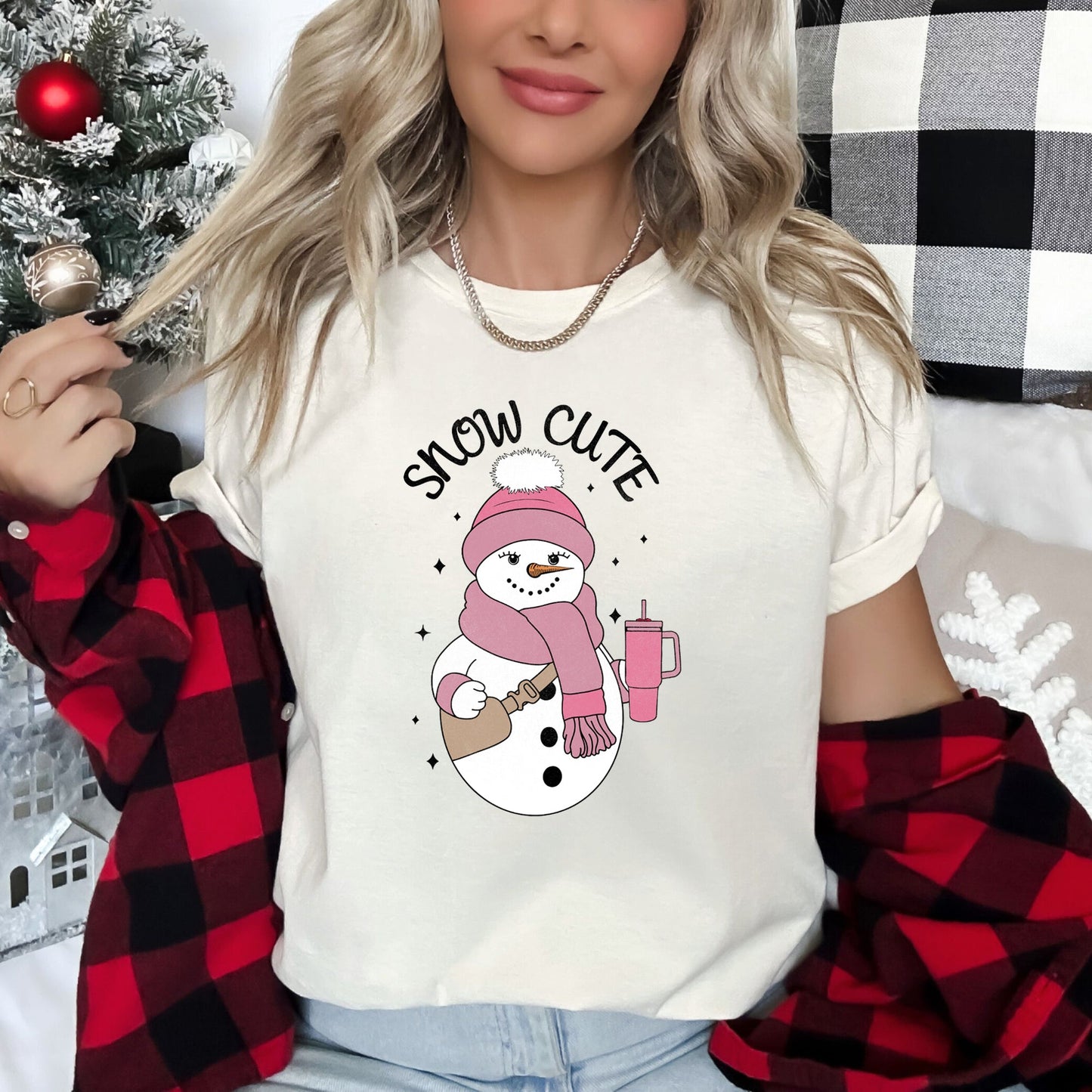 Snow Cute, Bougie Snowman, Christmas, BooJee Super Soft Tees