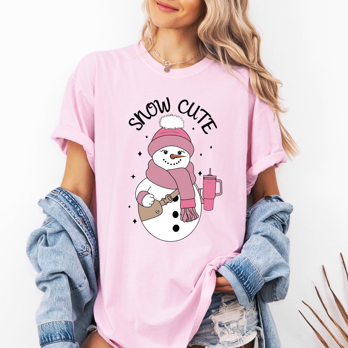 Snow Cute, Bougie, Snowman, Christmas, Winter, Xmas Tshirt Comfort Colors T-Shirt