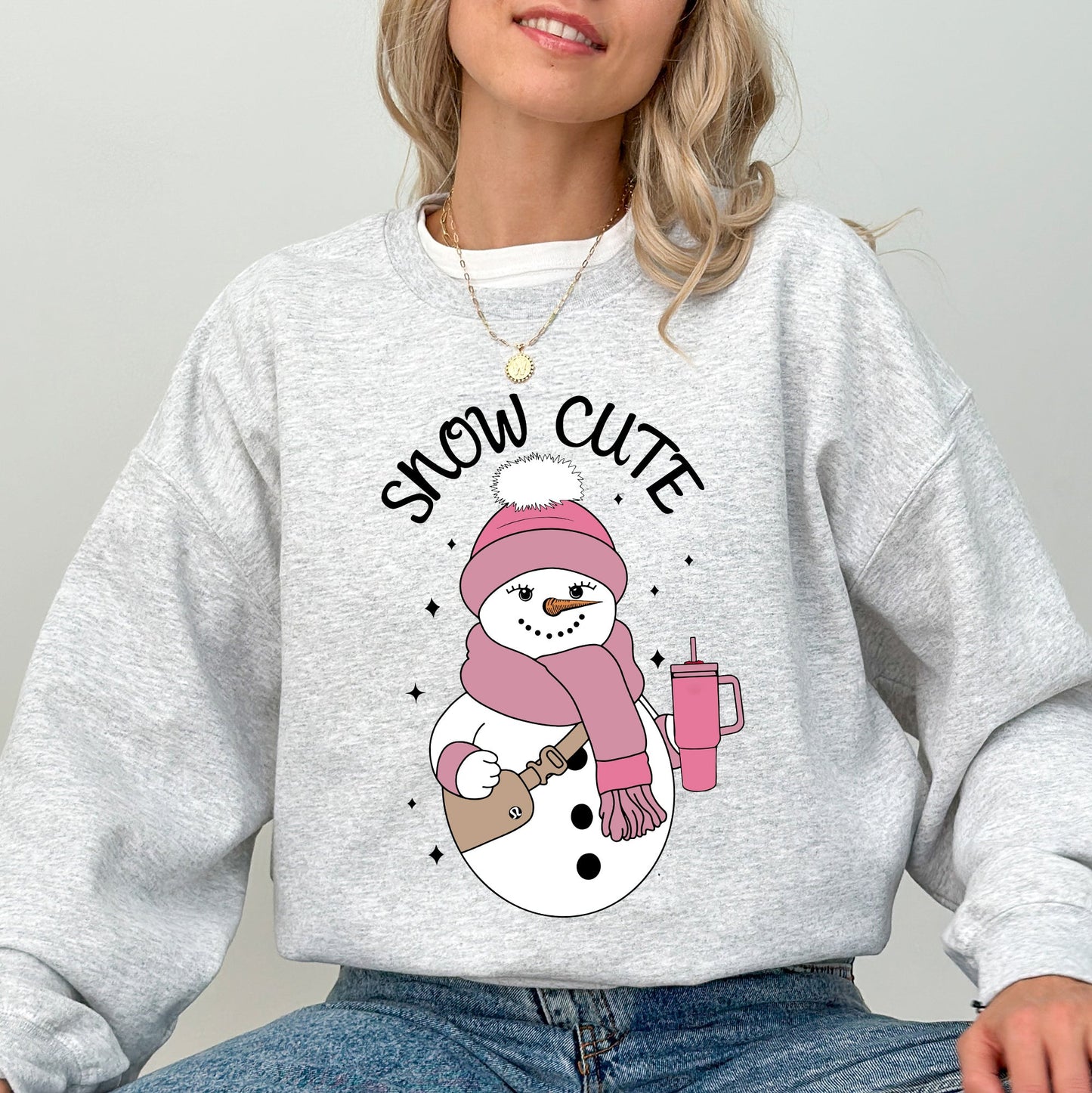 Snow Cute, Bougie, Snowman, Christmas, Winter, Xmas Sweatshirt