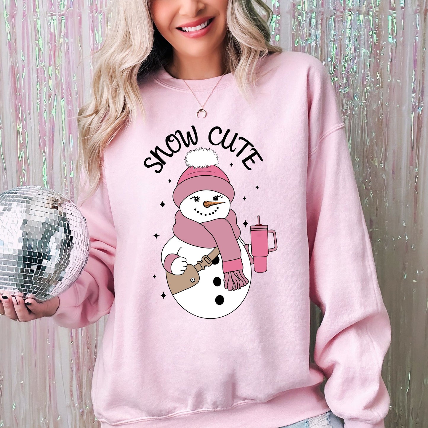 Snow Cute, Bougie, Snowman, Christmas, Winter, Xmas Sweatshirt
