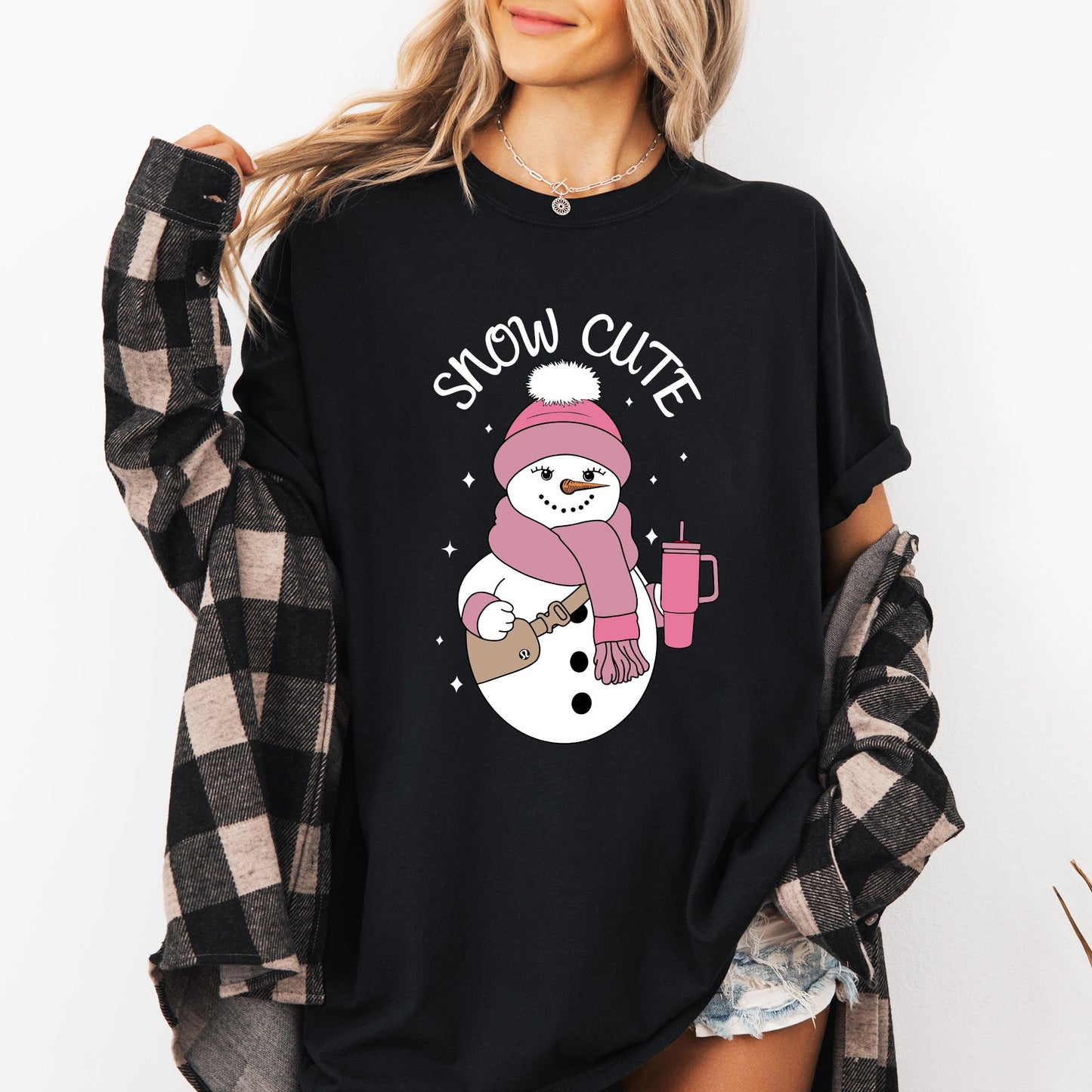 Snow Cute, Bougie, Snowman, Christmas, Winter, Xmas Tshirt Comfort Colors T-Shirt