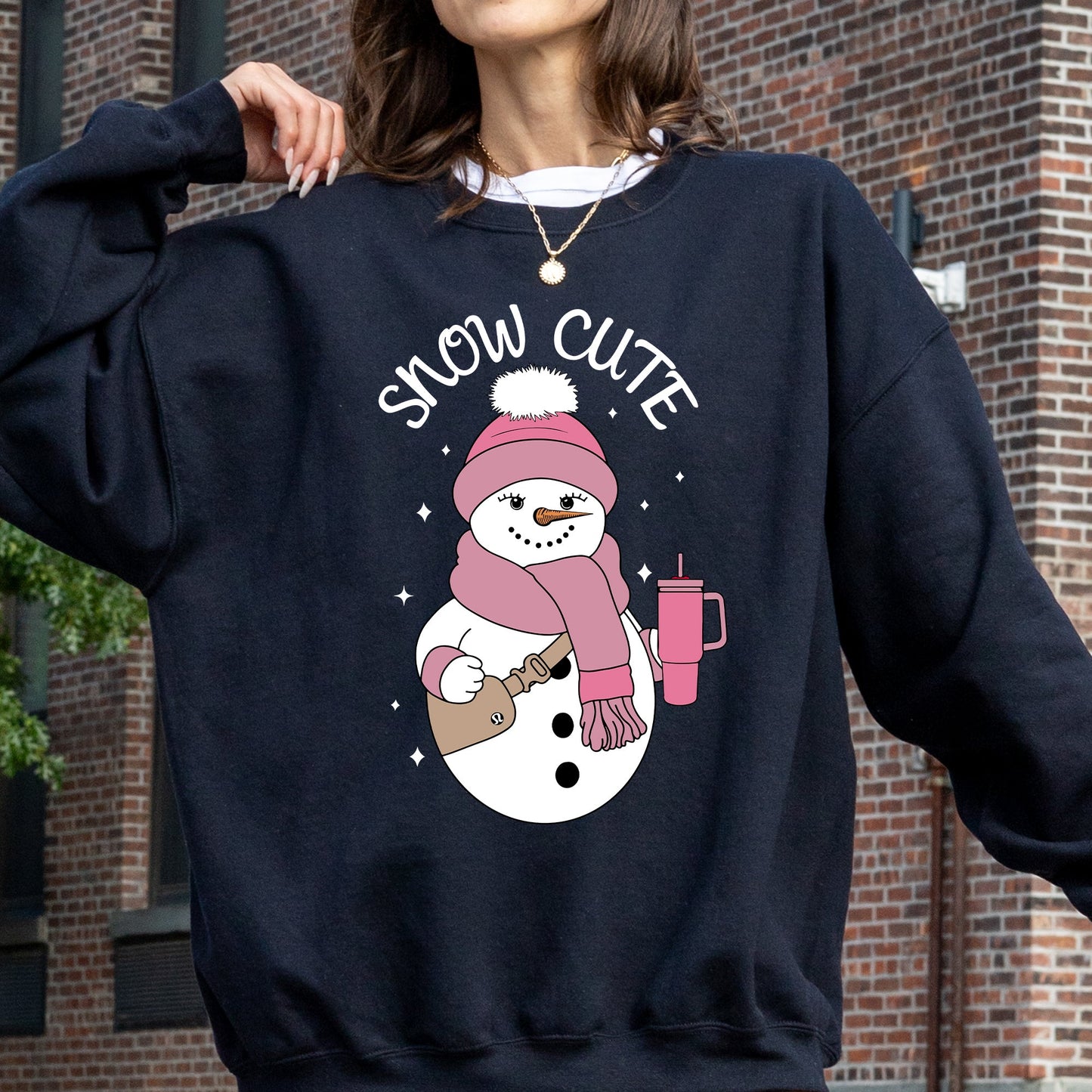Snow Cute, Bougie, Snowman, Christmas, Winter, Xmas Sweatshirt