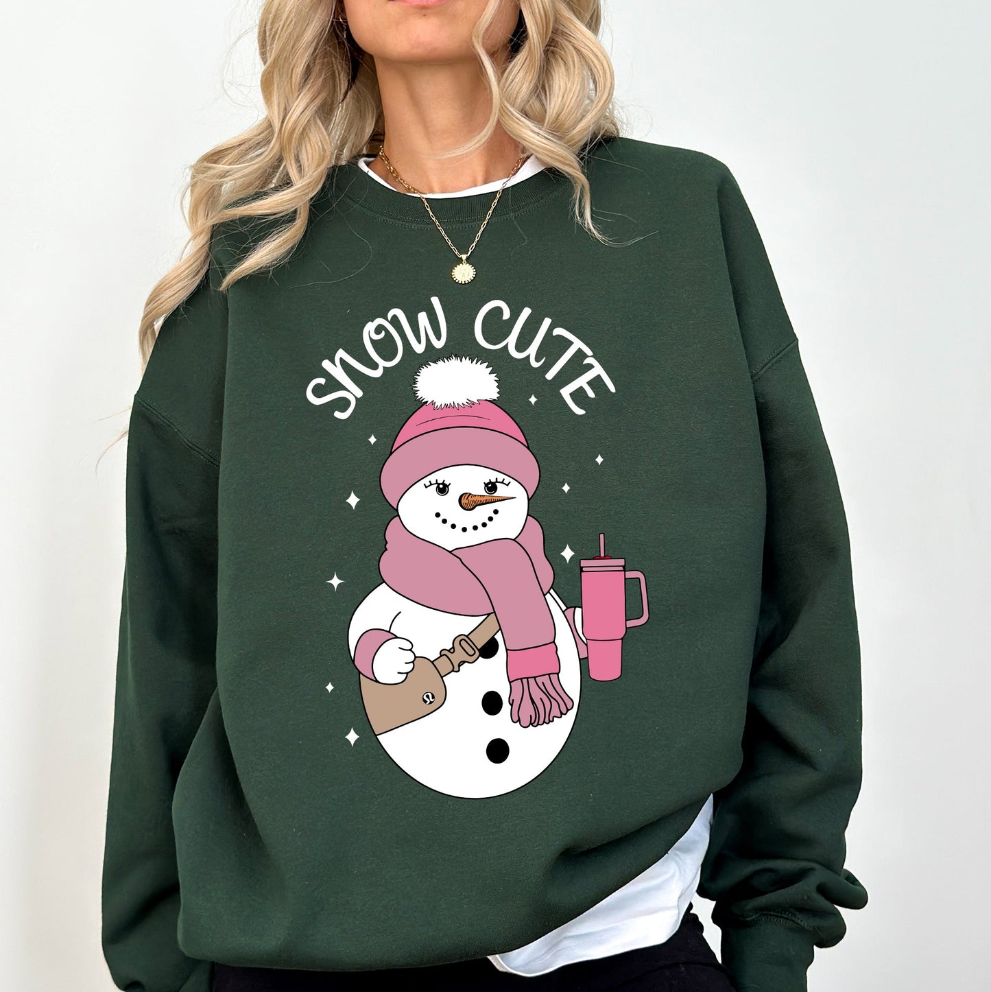 Snow Cute, Bougie, Snowman, Christmas, Winter, Xmas Sweatshirt