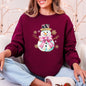 Snowman, Christmas, Snow, Bow, Ribbon Sweatshirt