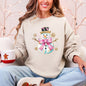 Snowman, Christmas, Snow, Bow, Ribbon Sweatshirt