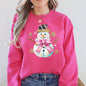 Snowman, Christmas, Snow, Bow, Ribbon Sweatshirt