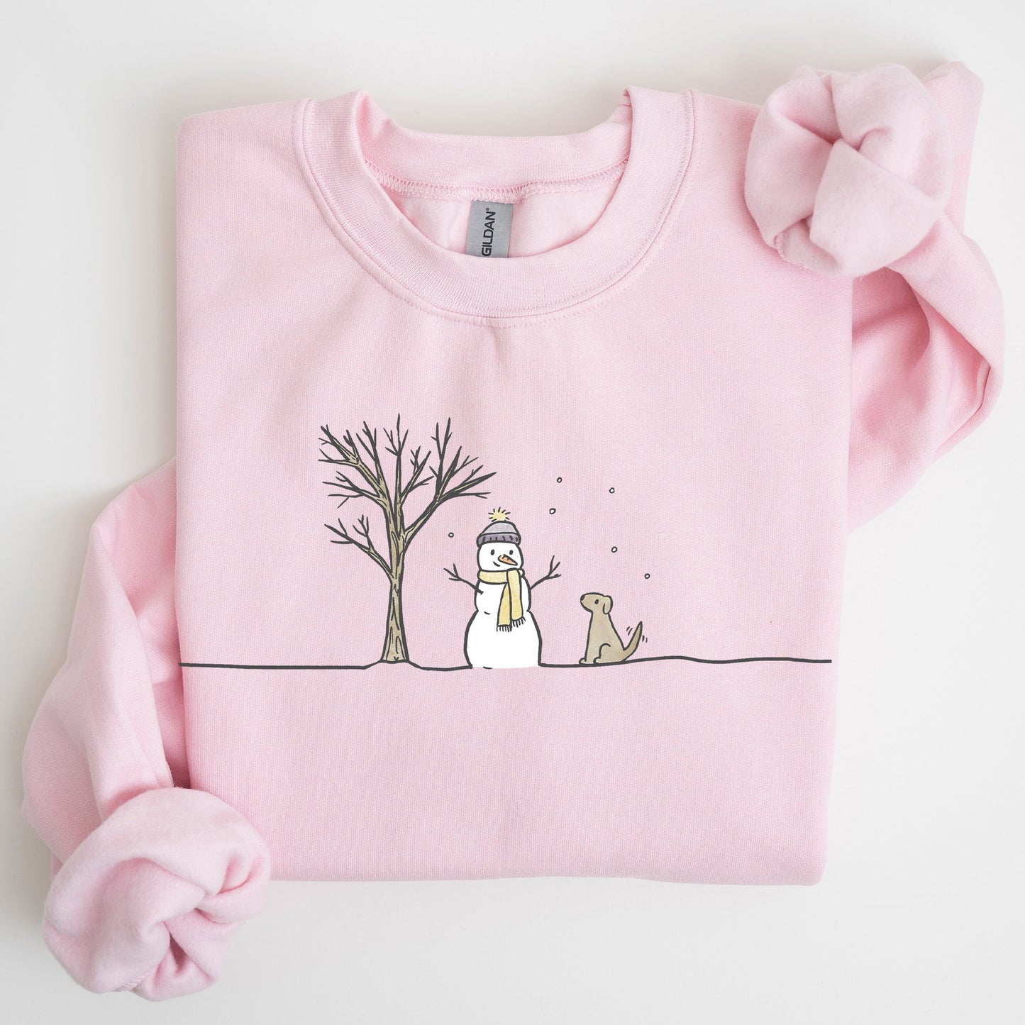 Snowman, Dog, Christmas, Winter, Santa, Xmas, Snow Sweatshirt