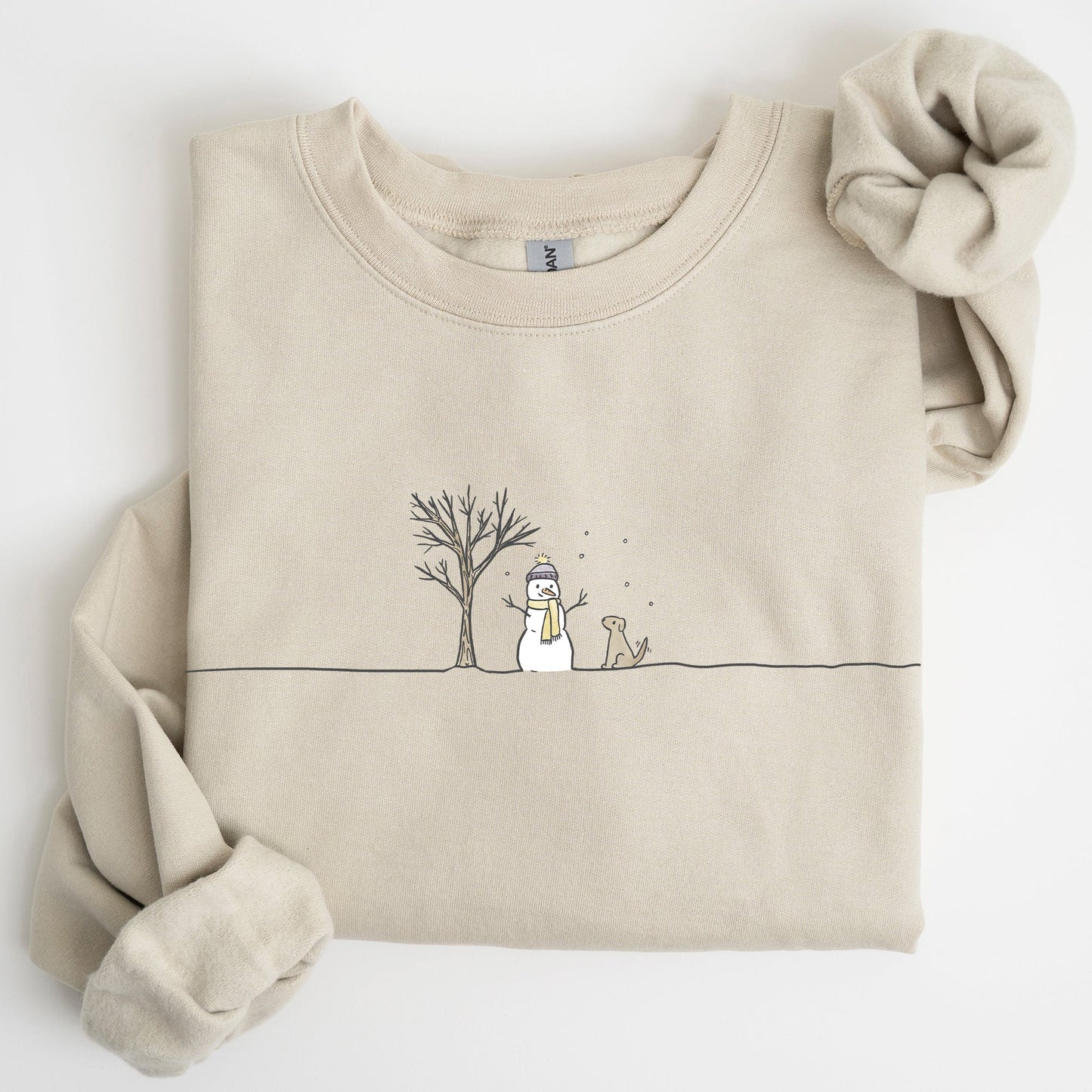 Snowman, Dog, Christmas, Winter, Santa, Xmas, Snow Sweatshirt