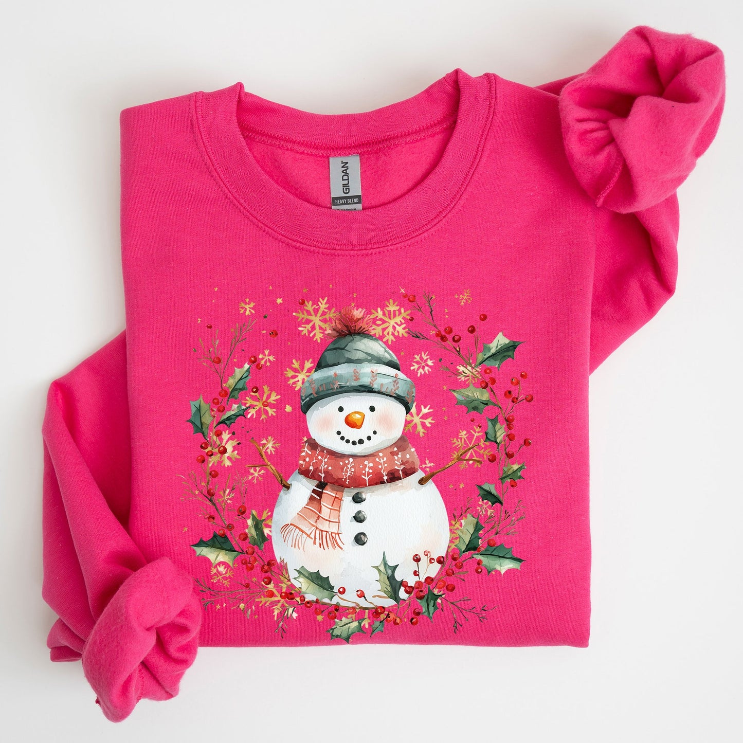 Snowman, Wreath, Christmas Botanical, Holly, Santa, Cute Sweatshirt