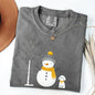 Snowman and Dog, Cute, Winter, Tree, Christmas, Snow Tshirt Comfort Colors T-Shirt