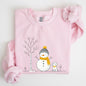 Snowman and Dog, Cute, Winter, Tree, Christmas, Snow Sweatshirt