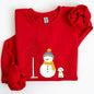 Snowman and Dog, Cute, Winter, Tree, Christmas, Snow Sweatshirt