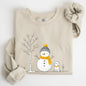 Snowman and Dog, Cute, Winter, Tree, Christmas, Snow Sweatshirt