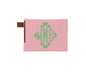 Solid Bamboo Monogram Zipper Pouch