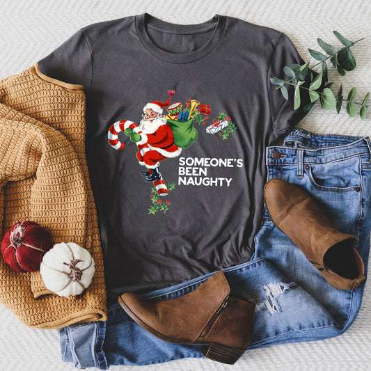 Someone's Been Naughty, Santa, Retro, Christmas - White Super Soft Tees