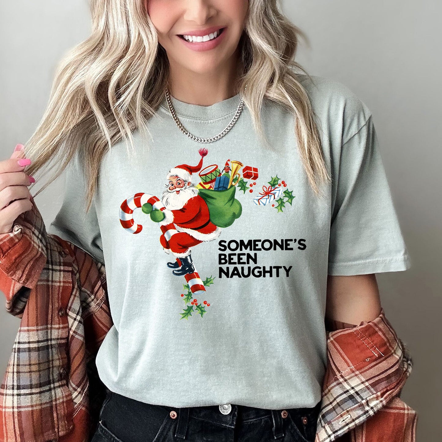 Someone's Been Naughty, Santa, Retro, Christmas, Comfort Colors Tshirt
