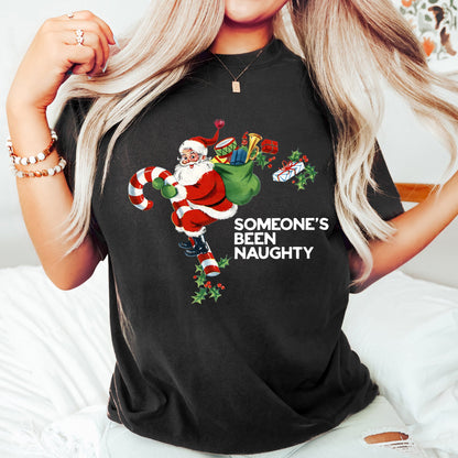 Someone's Been Naughty, Santa, Retro, Christmas, Comfort Colors Tshirt