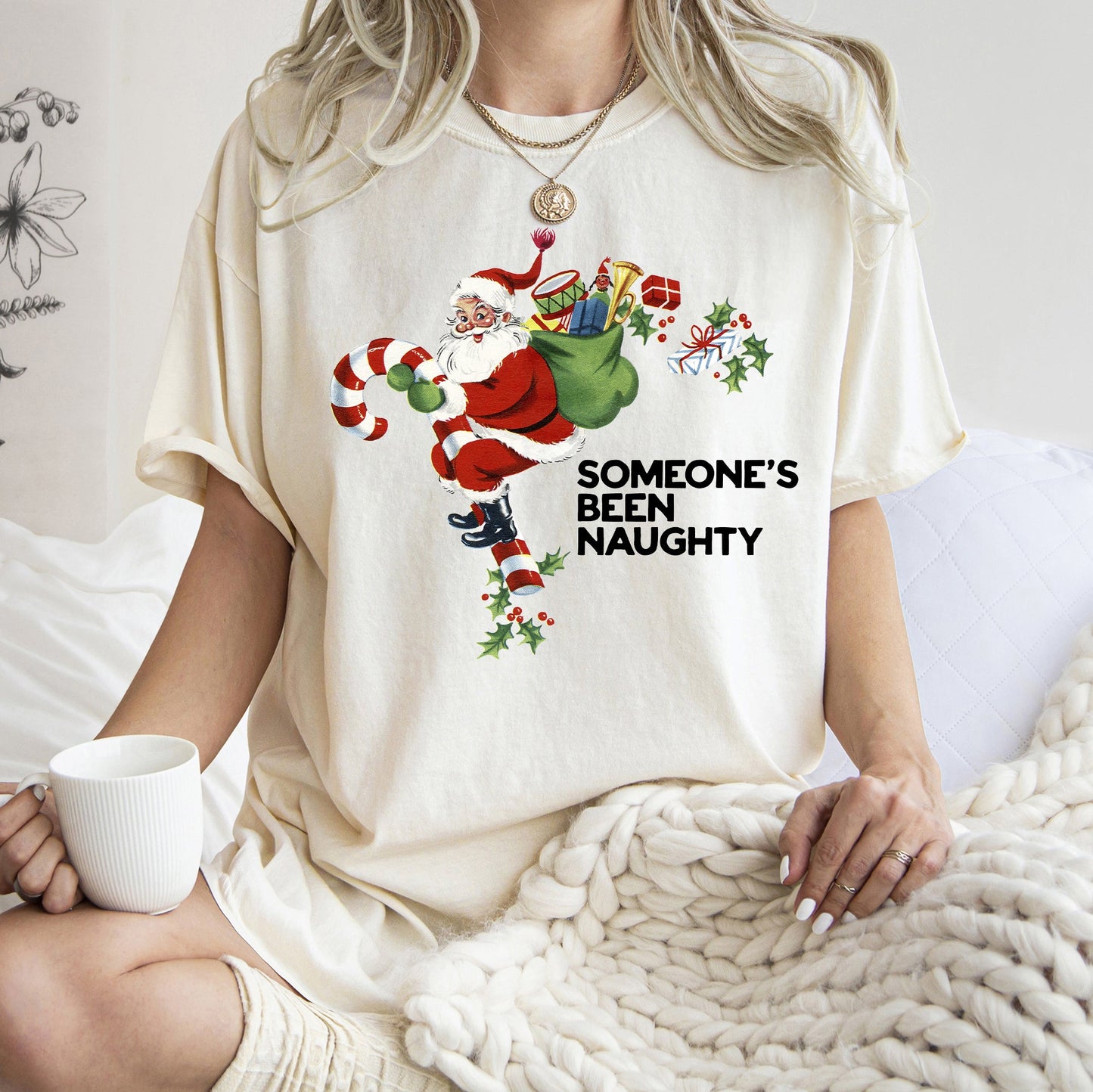 Someone's Been Naughty, Santa, Retro, Christmas, Comfort Colors Tshirt