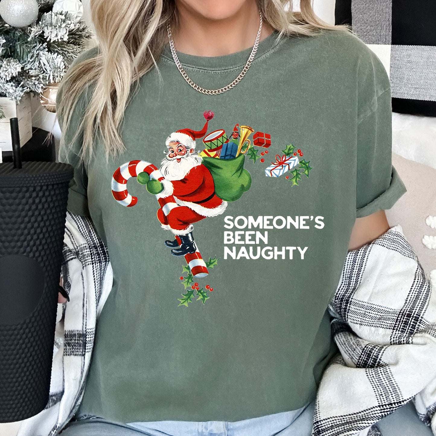 Someone's Been Naughty, Santa, Retro, Christmas, Comfort Colors Tshirt