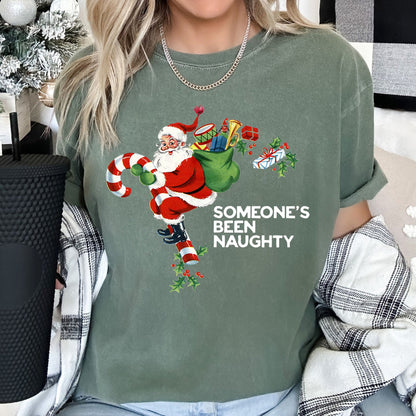 Someone's Been Naughty, Santa, Retro, Christmas, Comfort Colors Tshirt